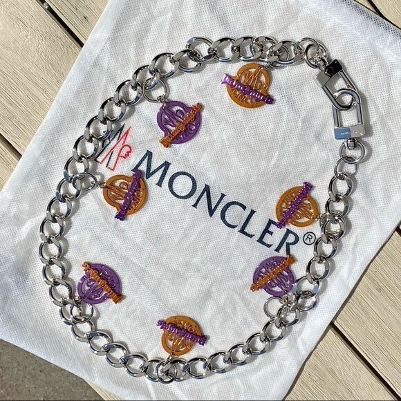 Limited Edition RARE Moncler x Palm Angels Silver Logo Chain Belt / Necklace - Picture 9 of 16